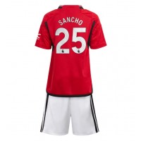 Manchester United Jadon Sancho #25 Hjemme Trøje Børn 2023-24 Kortærmet (+ Korte bukser)